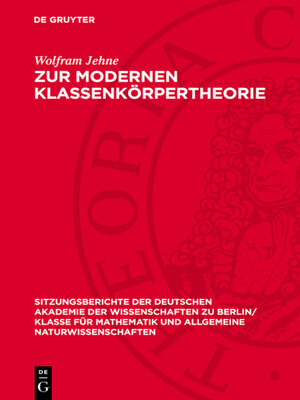 cover image of Zur modernen Klassenkörpertheorie